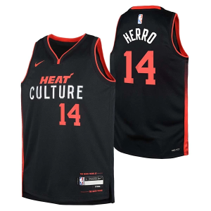 Scheels Kids' Miami Heat Tyler Herro #14 Nike 2023 City Edition Jersey XLarge Black