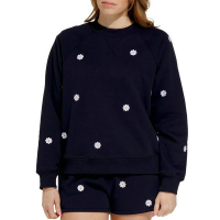 Women's SUNDAY EDITION Daisy Crewneck Sweatshirt Large Navy