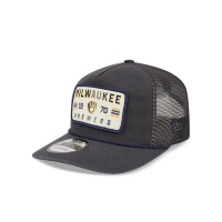 Milwaukee Brewers New Era Washed Graphite 19TWENTY Trucker Snapback Hat One Size Grey