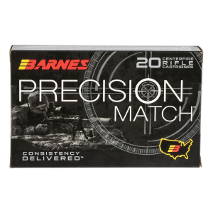 Barnes Precision Match 338 Lapua Magnum Rifle Ammunition 20 Round Box