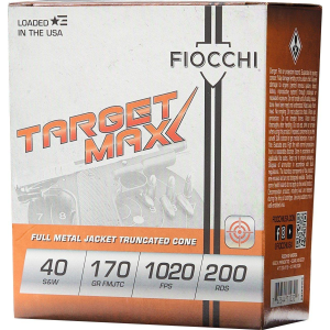 Fiocchi Target Max SCHEELS Exclusive 40 S&W Handgun Ammunition 200 Round Box
