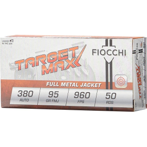 Fiocchi Target Max SCHEELS Exclusive 380 ACP Handgun Ammunition 200 Round Box