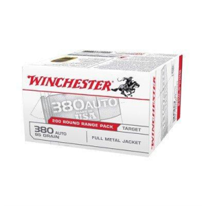 Winchester USA Target FMJ 380 ACP Handgun Ammunition 200 Round Box