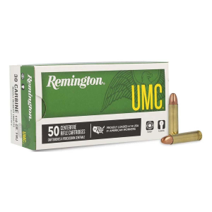 Remington UMC FMJ 30 Carbine Rifle Ammunition 50 Round Box