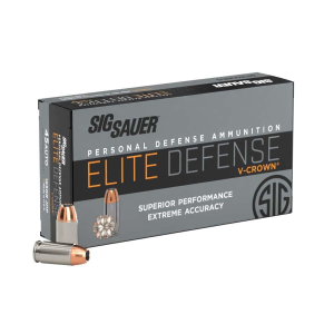 SIG SAUER Elite Performance V-Crown JHP 45 ACP Handgun Ammunition 50 Round Box