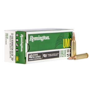 Remington UMC JHP 22-250 Remington Rifle Ammunition 40 Round Box