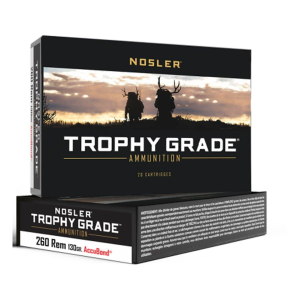 Nosler Accubond Trophy Grade 260 Remington Rifle Ammunition 20 Round Box