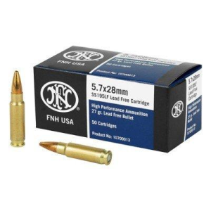 FN FNH USA Lead-Free JHP 5.7x28mm Handgun Ammunition 50 Round Box
