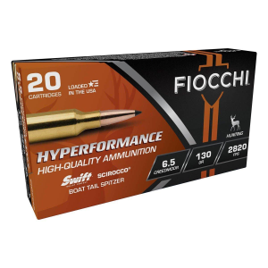 Fiocchi Hyperformance Swift Scirocco 6.5 Creedmoor Rifle Ammunition 20 Round Box