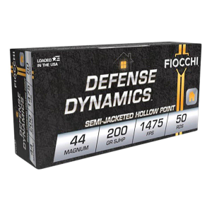 Fiocchi Defense Dynamics JHP 44 Remington Magnum Handgun Ammunition 50 Round Box