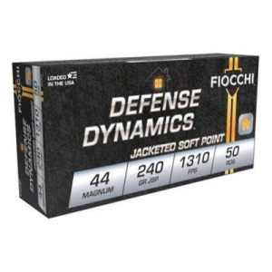 Fiocchi Defense Dynamics JSP 44 Remington Magnum Handgun Ammunition 50 Round Box