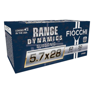 Fiocchi Range Dynamics Subsonic 5.7x28mm Handgun Ammunition 50 Round Box