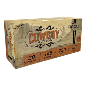 Fiocchi Cowboy Action 38 S&W Short Handgun Ammunition 50 Round Box