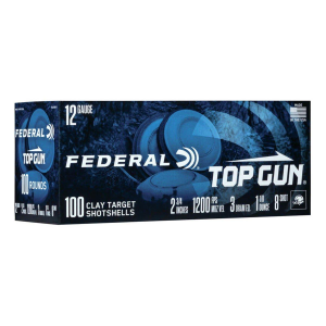 Federal Top Gun Clay Target 12 Gauge Shotshells 100 Round Box