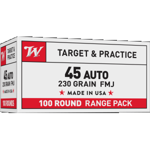 Winchester USA Target FMJ 45 ACP Handgun Ammunition 100 Round Box