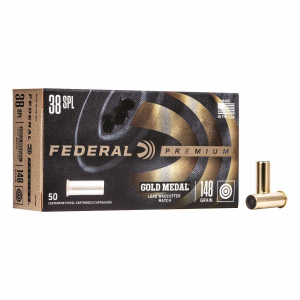 Federal Premium Gold Medal Lead Wadcutter 38 Special Handgun Ammunition 50 Round Box