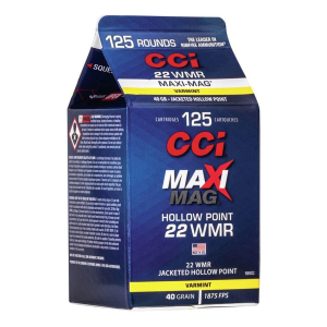CCI Maxi-Mag Varmint HP 22 Winchester Magnum Rimfire (WMR) Rimfire Ammunition 125 ct.