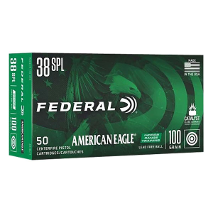Federal American Eagle Indoor Range Training Lead Free 38 Special Handgun Ammunition 50 Round Box