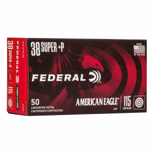 Federal American Eagle JHP 38 Super Auto Handgun Ammunition 50 Round Box