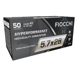 Fiocchi Hyperformance Tipped HP 5.7x28mm Handgun Ammunition 50 Round Box