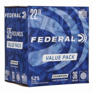 Federal Champion Training HP 22 Long Rifle Rimfire Ammunition 525 Round Box