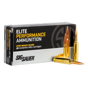 SIG SAUER Elite Performance Match Grade OTM 6mm Creedmoor Rifle Ammunition 20 Round Box