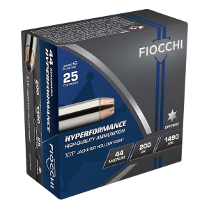 Fiocchi Hyperformance Defense XTP JHP 44 Remington Magnum Handgun Ammunition 25 Round Box