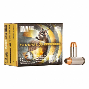 Federal Premium Trophy Bonded Bear Claw JSP 10mm Auto Handgun Ammunition 20 Round Box