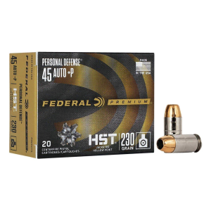 Federal Personal Defense HST JHP 45 Auto (ACP) +P Handgun Ammunition 20 Round Box