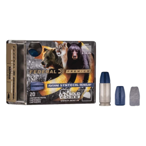 Federal Premium Sold Core Synthetic Flat Nose 357 Magnum Handgun Ammunition 20 Round Box