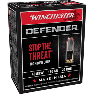 Winchester Defender 40 S&W Handgun Ammunition 20 Round Box