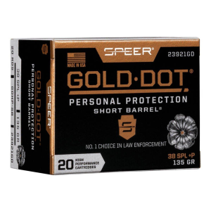 Speer Gold Dot Personal Protection 38 Special +P Handgun Ammunition 20 Round Box
