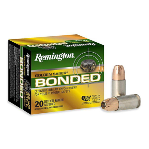 Remington Golden Saber Bonded JHP 9mm Handgun Ammunition 20 Round Box