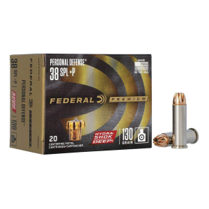 Federal Personal Defense Hydra-Shok Deep 38 Special +P Handgun Ammunition 20 Round Box