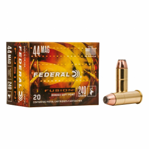 Federal Fusion 44 Remington Magnum Handgun Ammunition 20 Round Box