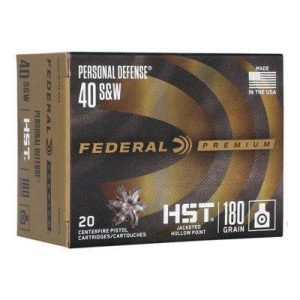 Federal Personal Defense HST JHP 40 S&W Handgun Ammunition 20 Round Box
