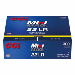 CCI Mini-Mag Varmint CPHP 22 Long Rifle Rimfire Ammunition 300 Round Box