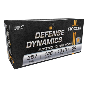 Fiocchi Defense Dynamics JHP 357 Magnum Handgun Ammunition 50 Round Box