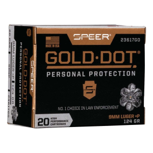 Speer Gold Dot Personal Protection 9mm Luger +P Handgun Ammunition 20 Round Box