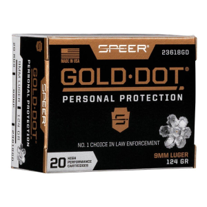 Speer Gold Dot Personal Protection 9mm Handgun Ammunition 20 Round Box