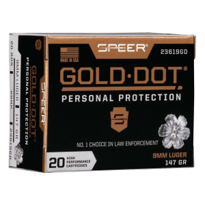Speer Gold Dot Personal Protection 9mm Handgun Ammunition 20 Round Box
