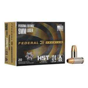 Federal Personal Defense HST JHP 9mm Handgun Ammunition 20 Round Box