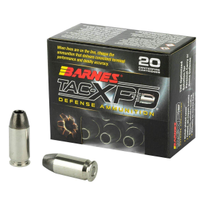 Barnes Bullets TAC-XPD Defense 45 ACP Handgun Ammunition 20 Round Box