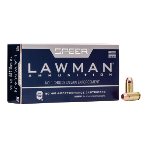 Speer Lawman Training TMJ 40 S&W Handgun Ammunition 20 Round Box
