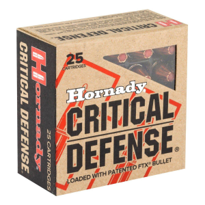 Hornady Critical Defense FTX 9mm Handgun Ammunition 25 Round Box