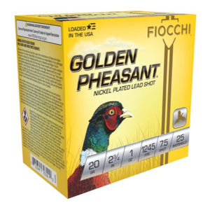 Fiocchi Golden Pheasant 20 Gauge Shotshells 25 Round Box