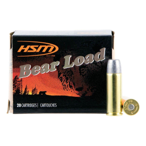 HSM Ammunition Bear Load Wide Flat Nose 45 Long Colt Handgun Ammunition 20 Round Box