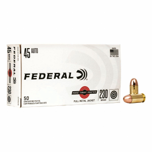 Federal Range Target Practice FMJ 45 ACP Handgun Ammunition 50 Round Box