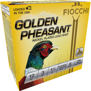 Fiocchi Golden Pheasant 12 Gauge Shotshells 25 Round Box