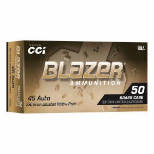 Blazer Ammunition Blazer Brass JHP 45 ACP Handgun Ammunition 50 Round Box